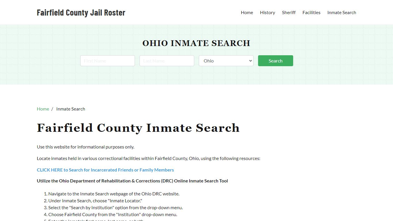 Fairfield County, OH Detainee Lookup